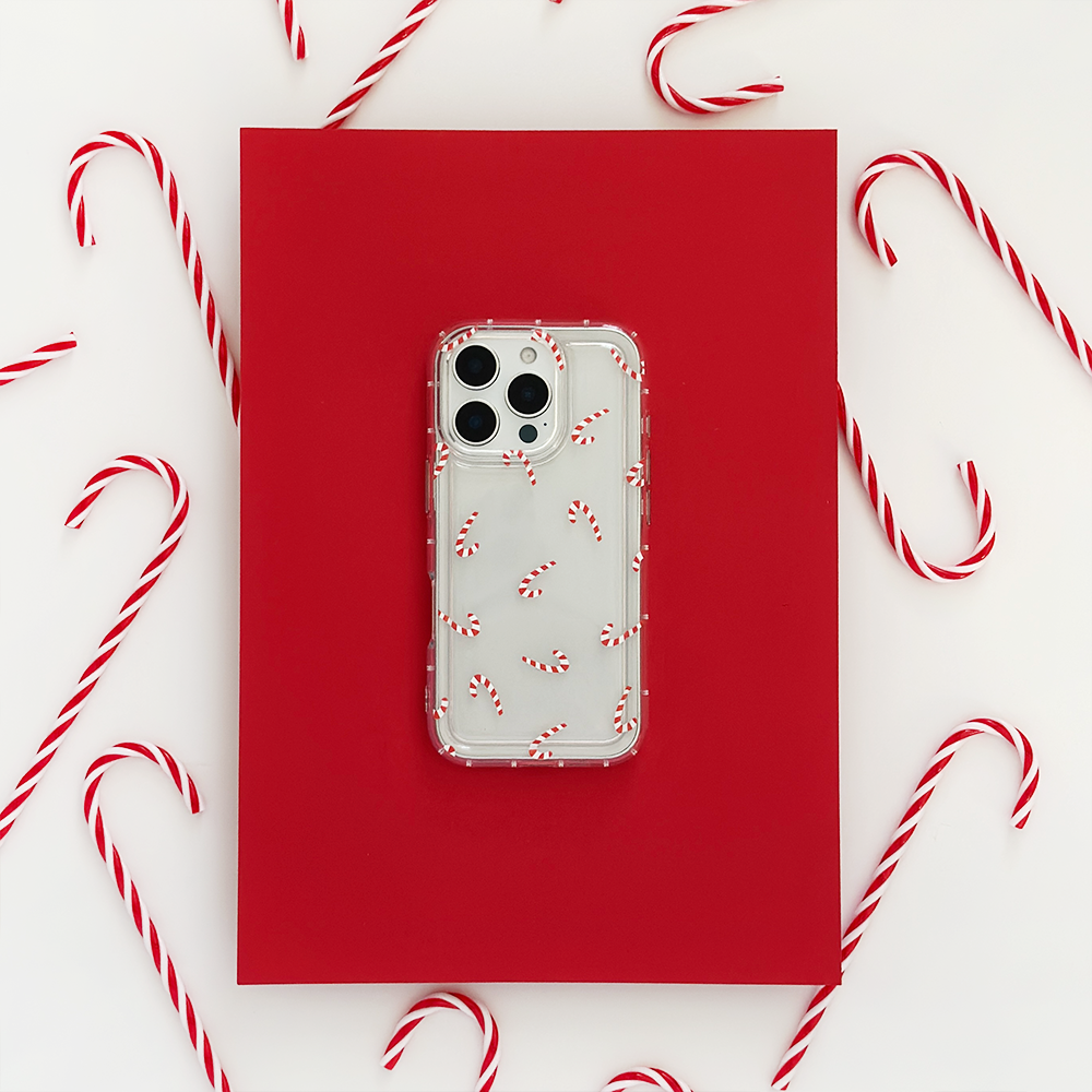 Clear Phone Case - Candy Canes