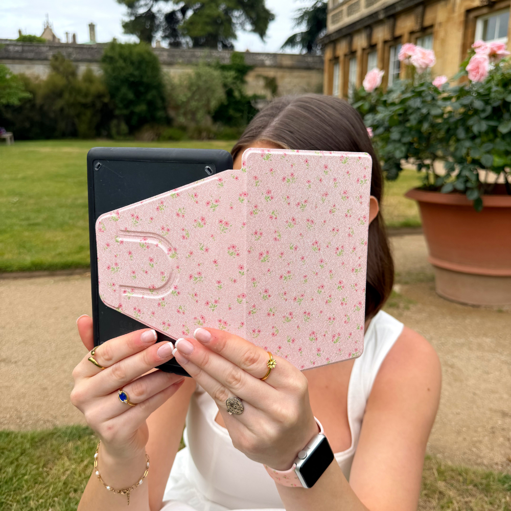 Kindle Ditsy Floral Pink Case in garden
