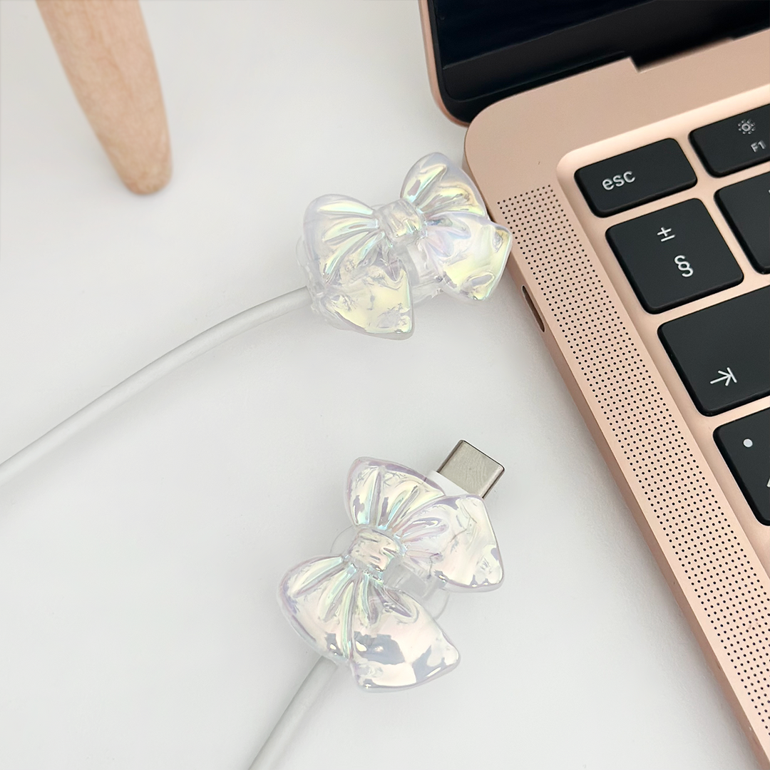 Cable Cover Charm Pack - Lilac Holo Bow