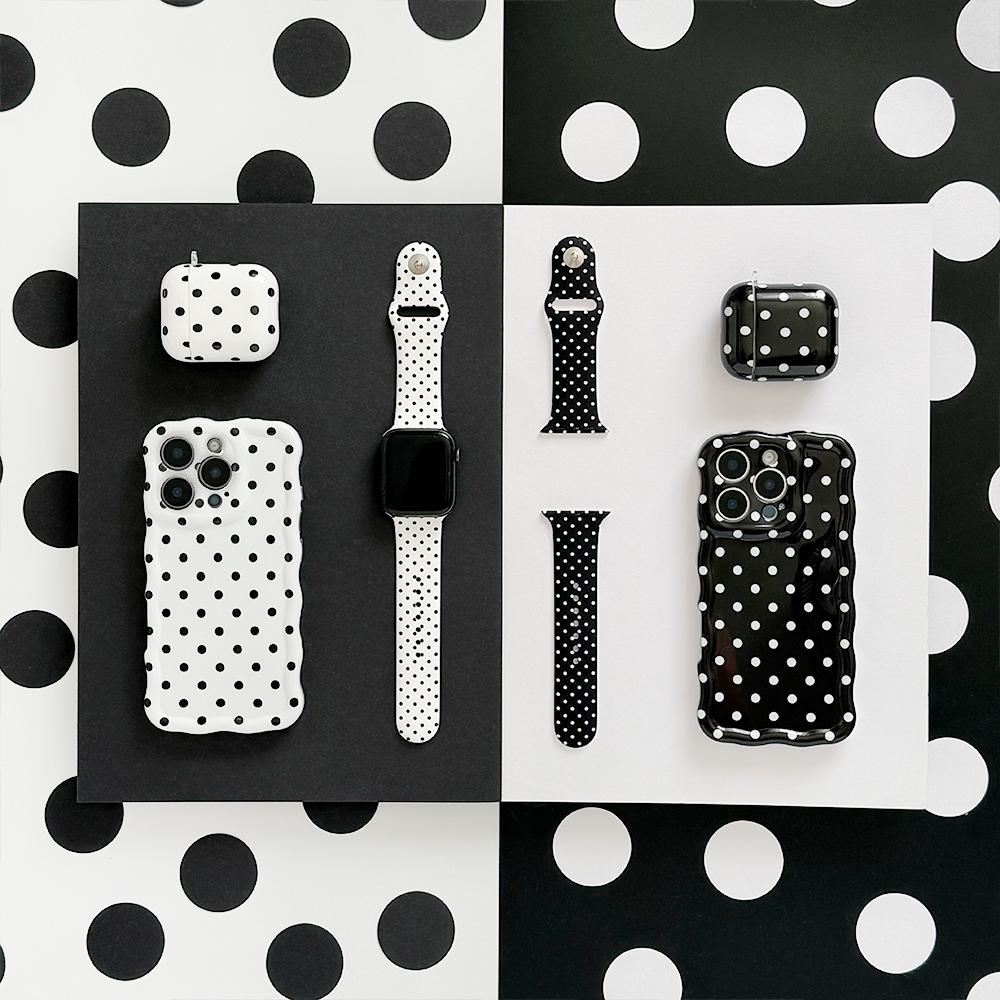 Three images: the left shows a phone with a leopard print case, the center has a tumbler, bag, lip balm, and phone, and the right depicts a phone with a cherry-patterned case, all against a red background.