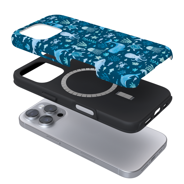 Tough MagSafe® Phone Case - Sea Life Party - Blue