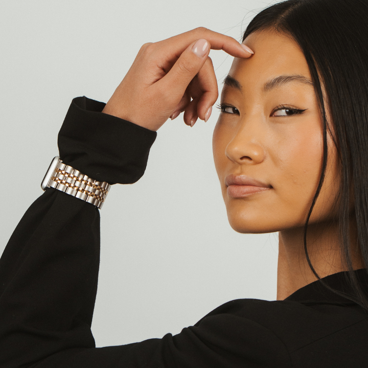 Stainless Steel Apple Watch Strap - Silver & Gold