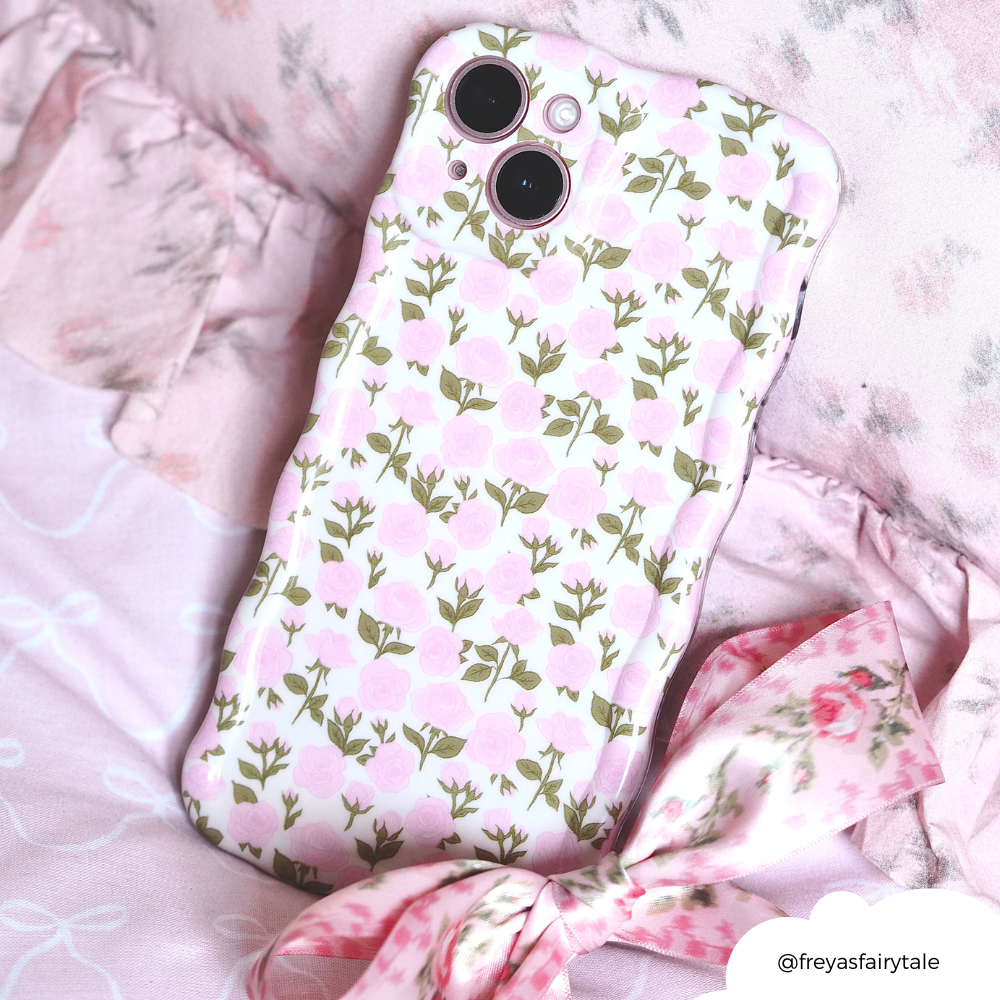 Wavy Phone Case - Buy Me Roses Baby Pink