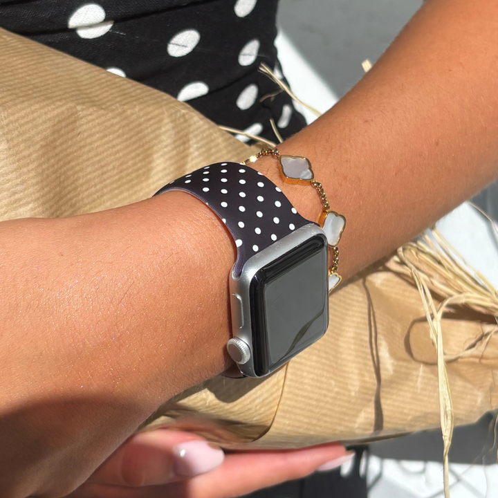 Black Polka Dot Apple Watch Strap