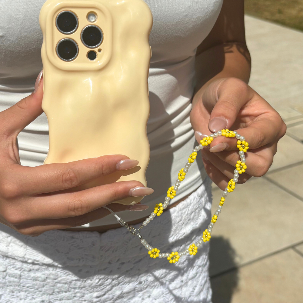 Beaded Phone Strap - Sunflowers