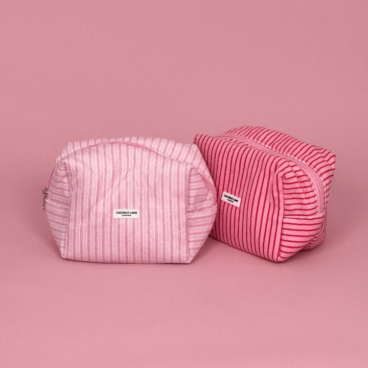 Towel Makeup Bag - Powder Stripe