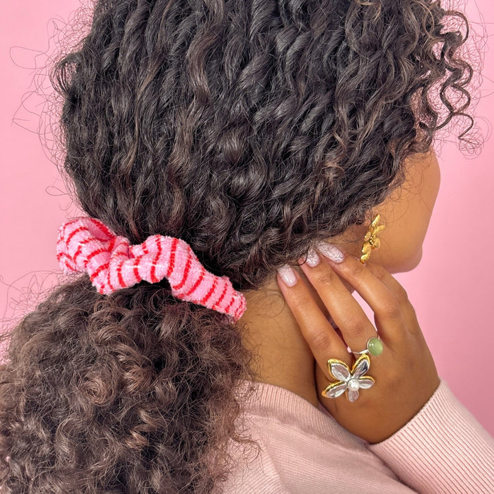 TOWEL Scrunchie - Cherry Stripe