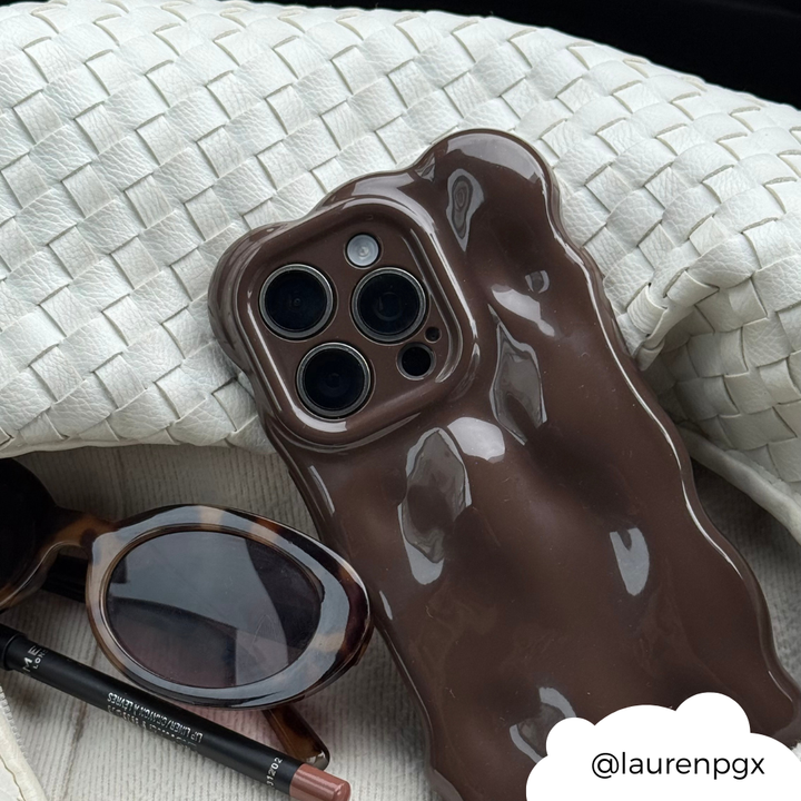 3D Bubble Phone Case - Chocolate