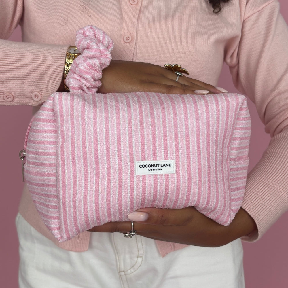 Towel Makeup Bag - Powder Stripe