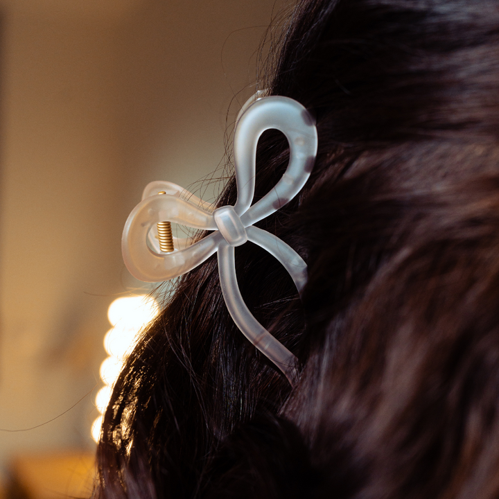 Cute Bow Claw Clip - White