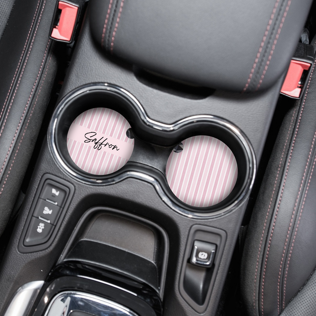 Personalised Name Car Coasters - Powder Stripe