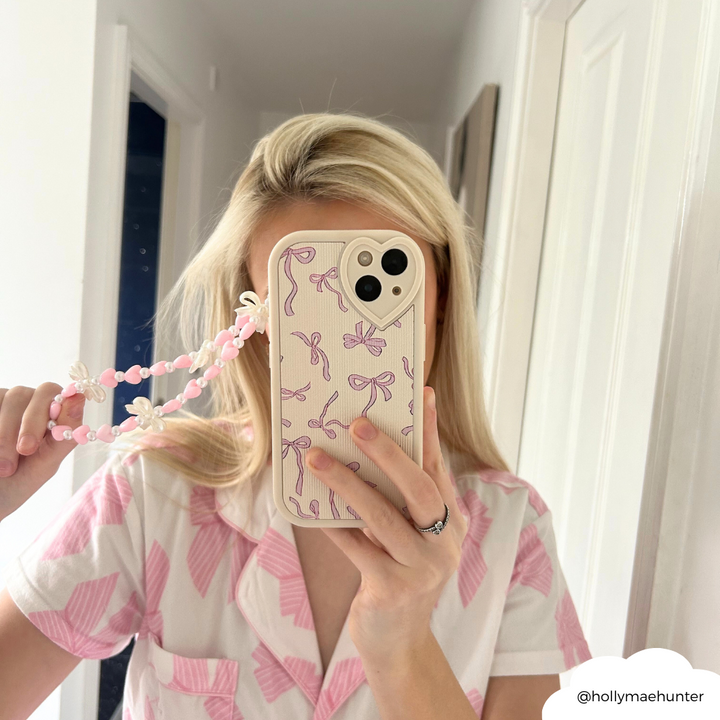 Bowtifully Ribbed Heart Camera Phone Case