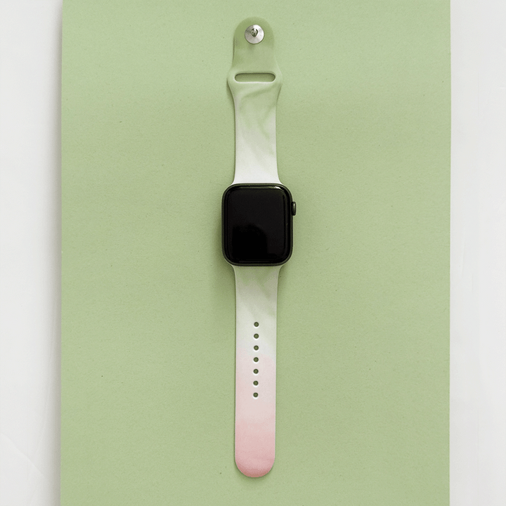 Green and pink ombre effect Apple Watch Strap.