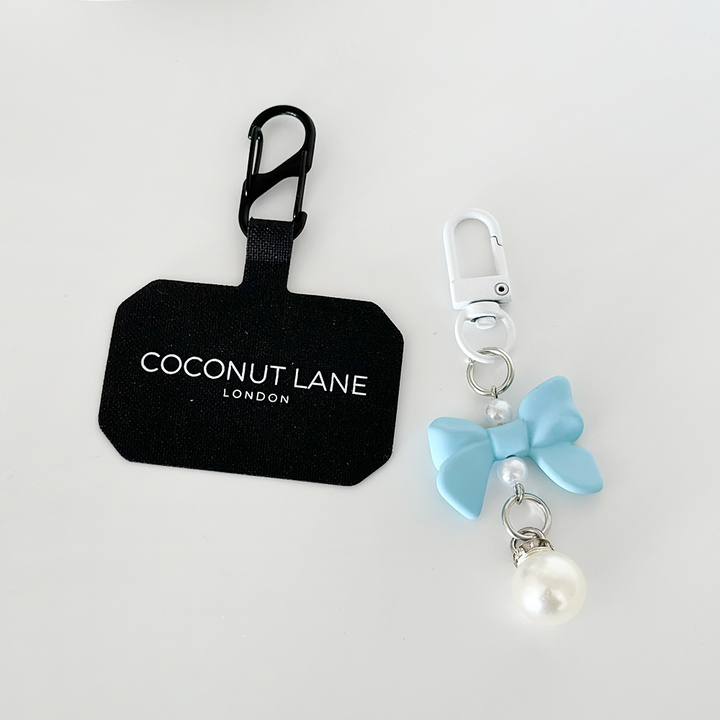 Coquette Bow Phone Keyring Bundle - Blue