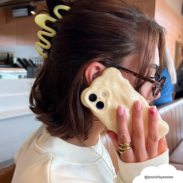 3D Bubble Phone Case - Butter Yellow