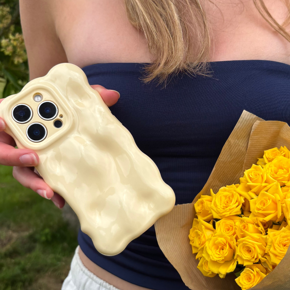 3D Bubble Phone Case - Butter Yellow