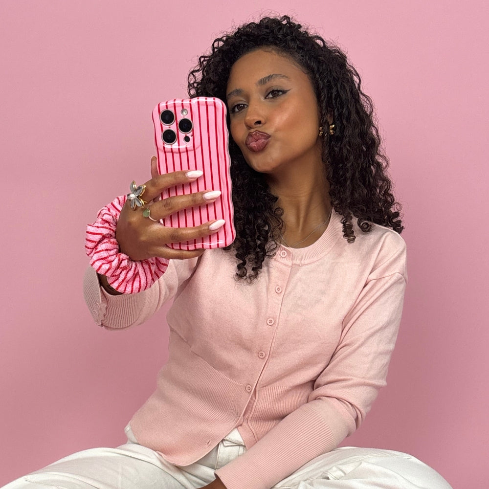 Wavy Phone Case - Cherry Stripes
