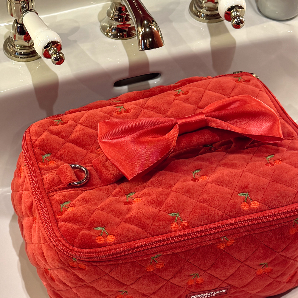 Travel Vanity Case - Cherry Velvet