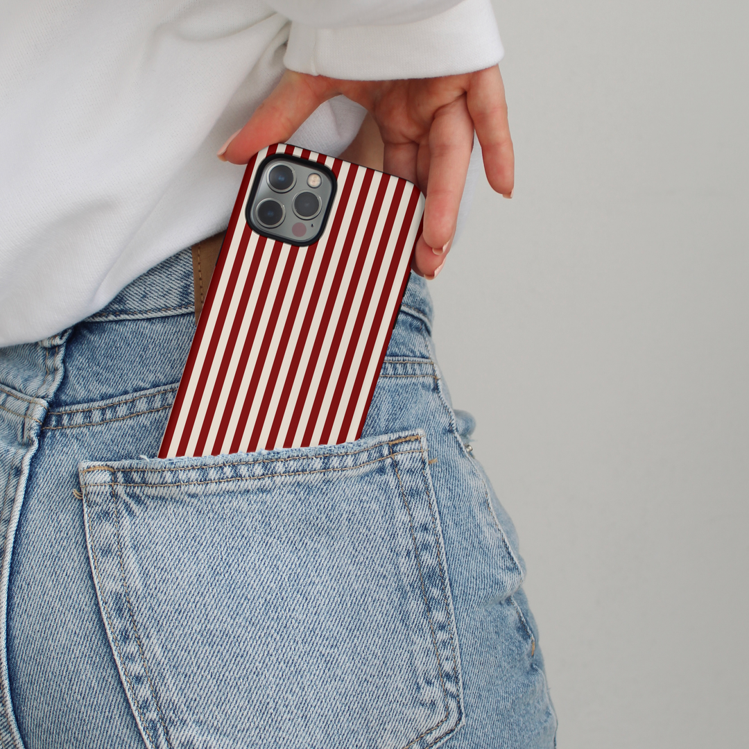 Tough Phone Case - Cherry Red Stripe