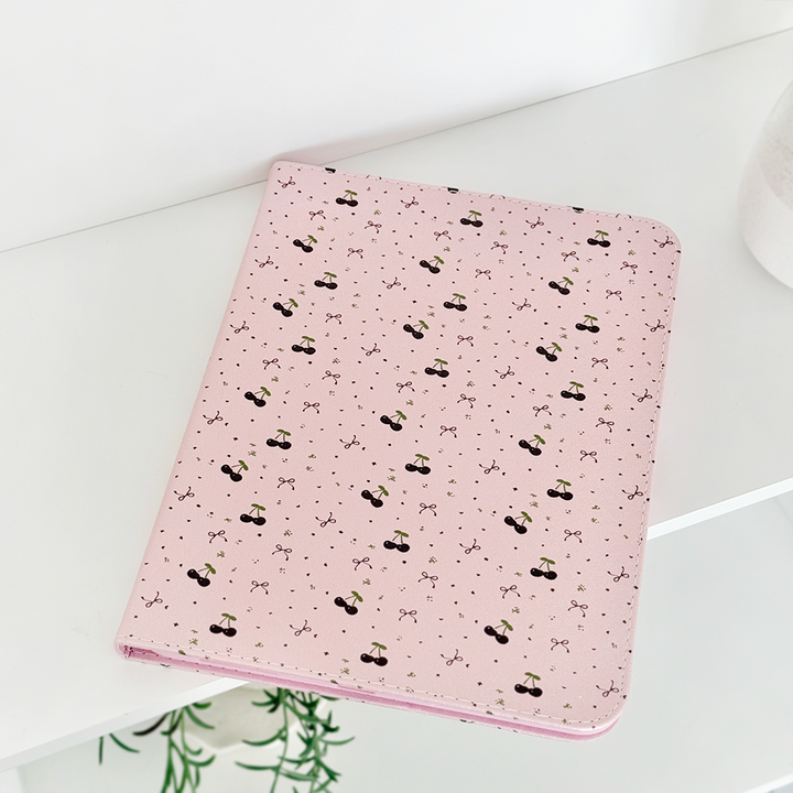 Ditsy Bows & Cherries Pink iPad Case