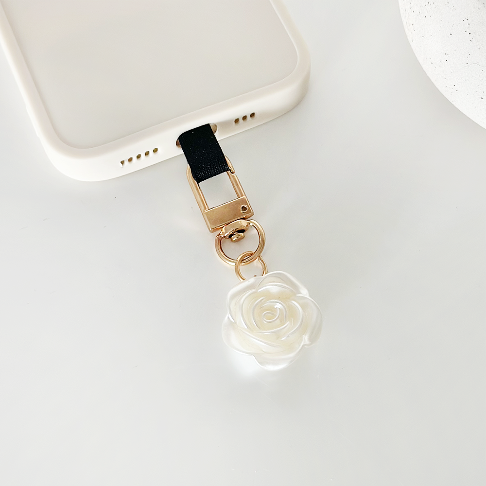 Pearl Flower Phone Keyring Bundle