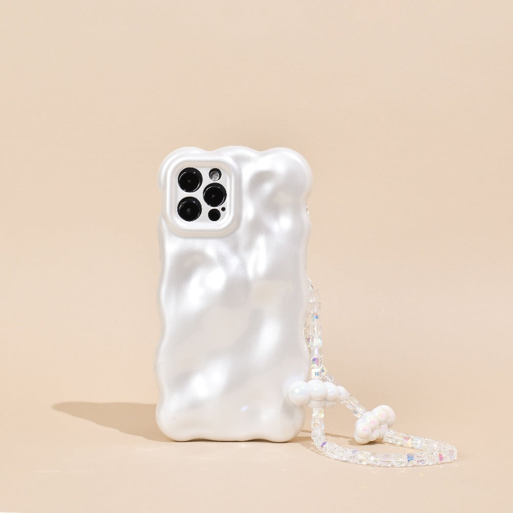 Beaded Phone Strap - Iridescent Clouds