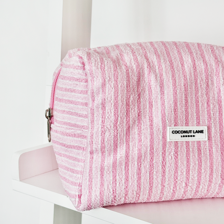 Towel Makeup Bag - Powder Stripe