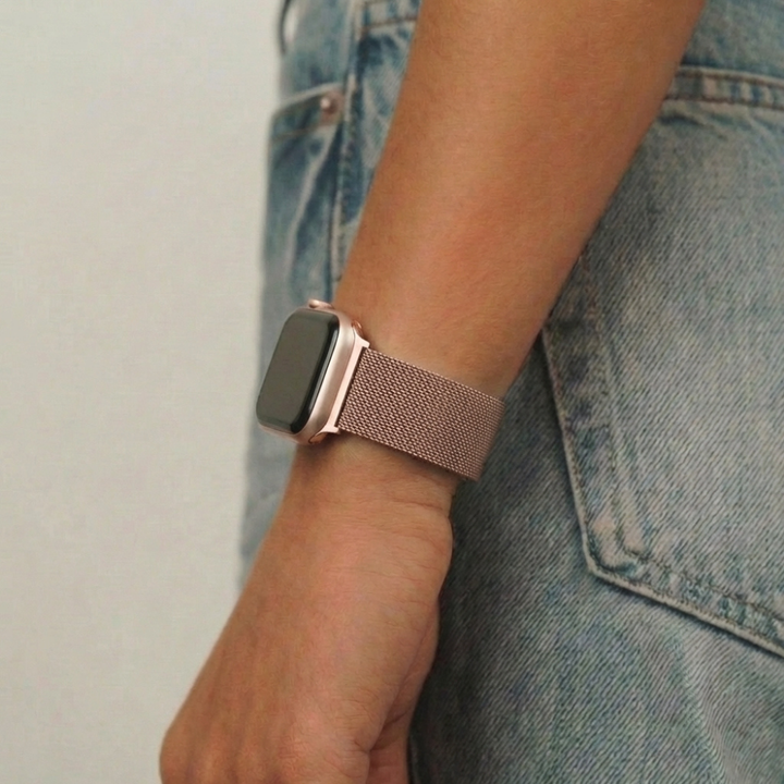 Magnetic Chain Apple Watch Strap - Rose Gold