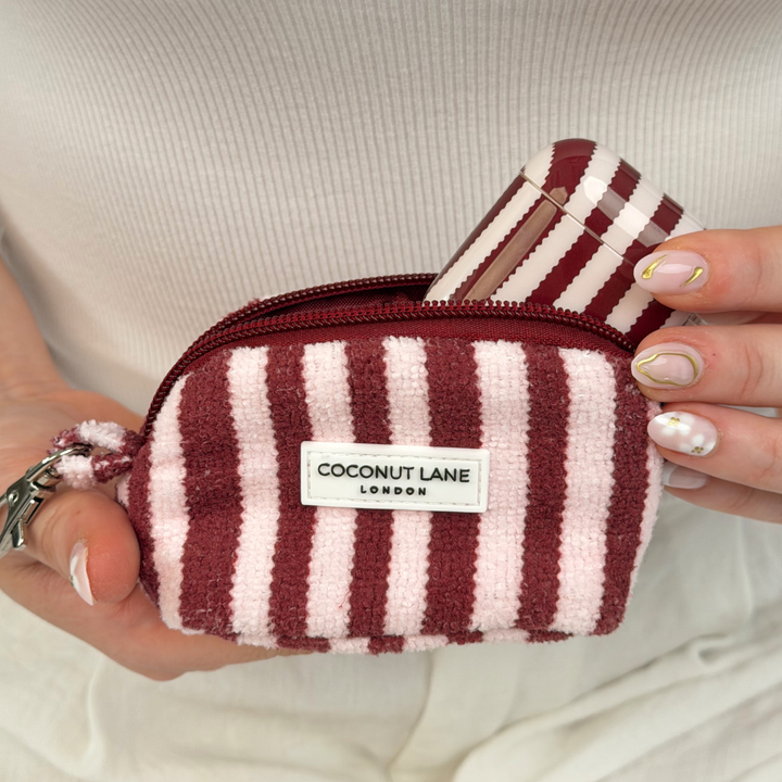 Mini Towel Keyring Bag with airpods inside