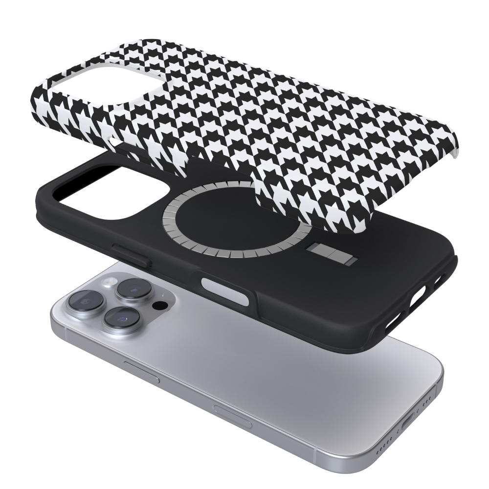 Tough MagSafe® Phone Case - Monochrome Houndstooth