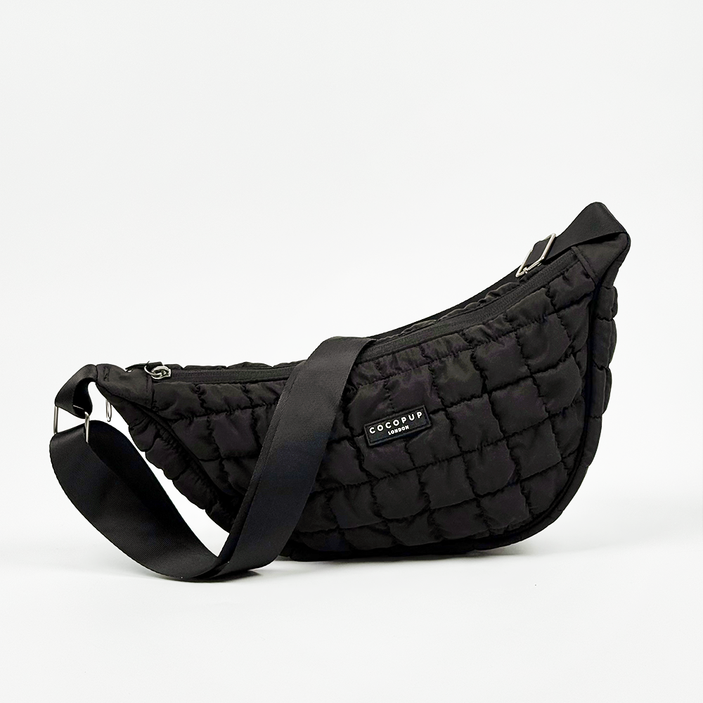 Crossbody Crescent Dog Walking Bag Bundle - Onyx