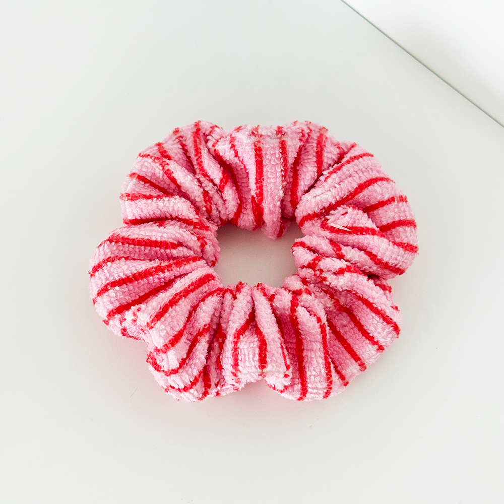 Cherry Stripe Towel Makeup Bag & Scrunchie Set