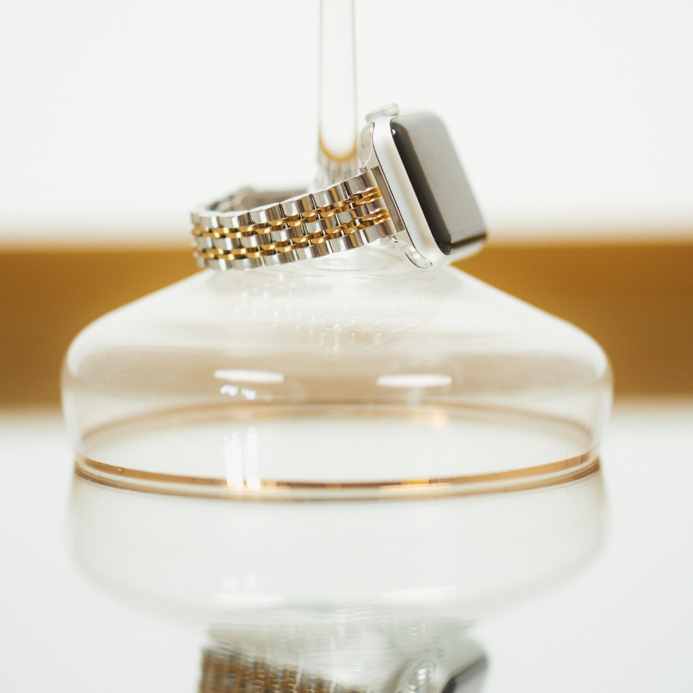 Slim Stainless Steel Apple Watch Strap - Silver & Gold