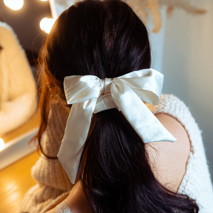 Neutral Satin Bow Scrunchie Bundle
