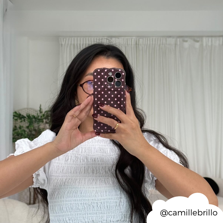 Wavy Phone Case - Brown Polka Dot