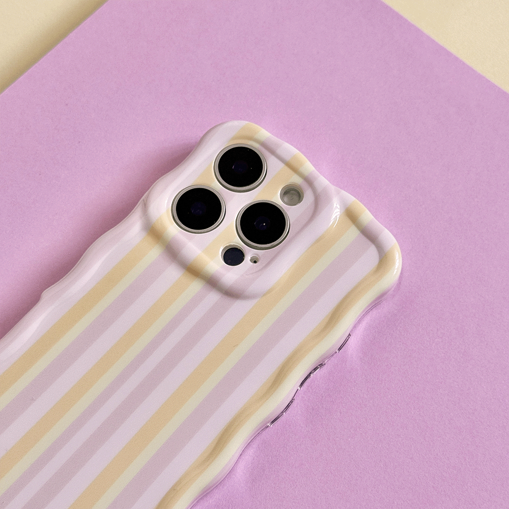 Pink, orange and yellow striped Wavy Phone Case. 