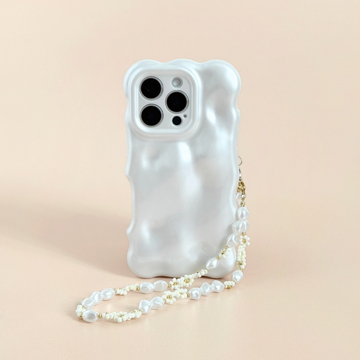 Beaded Phone Strap - Pearl Core