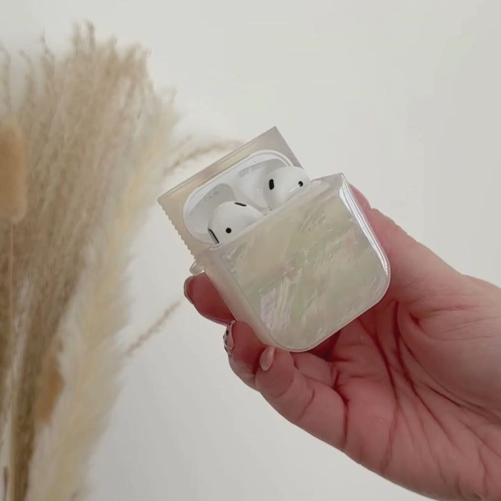 Real Natural Shell Airpods Case - White