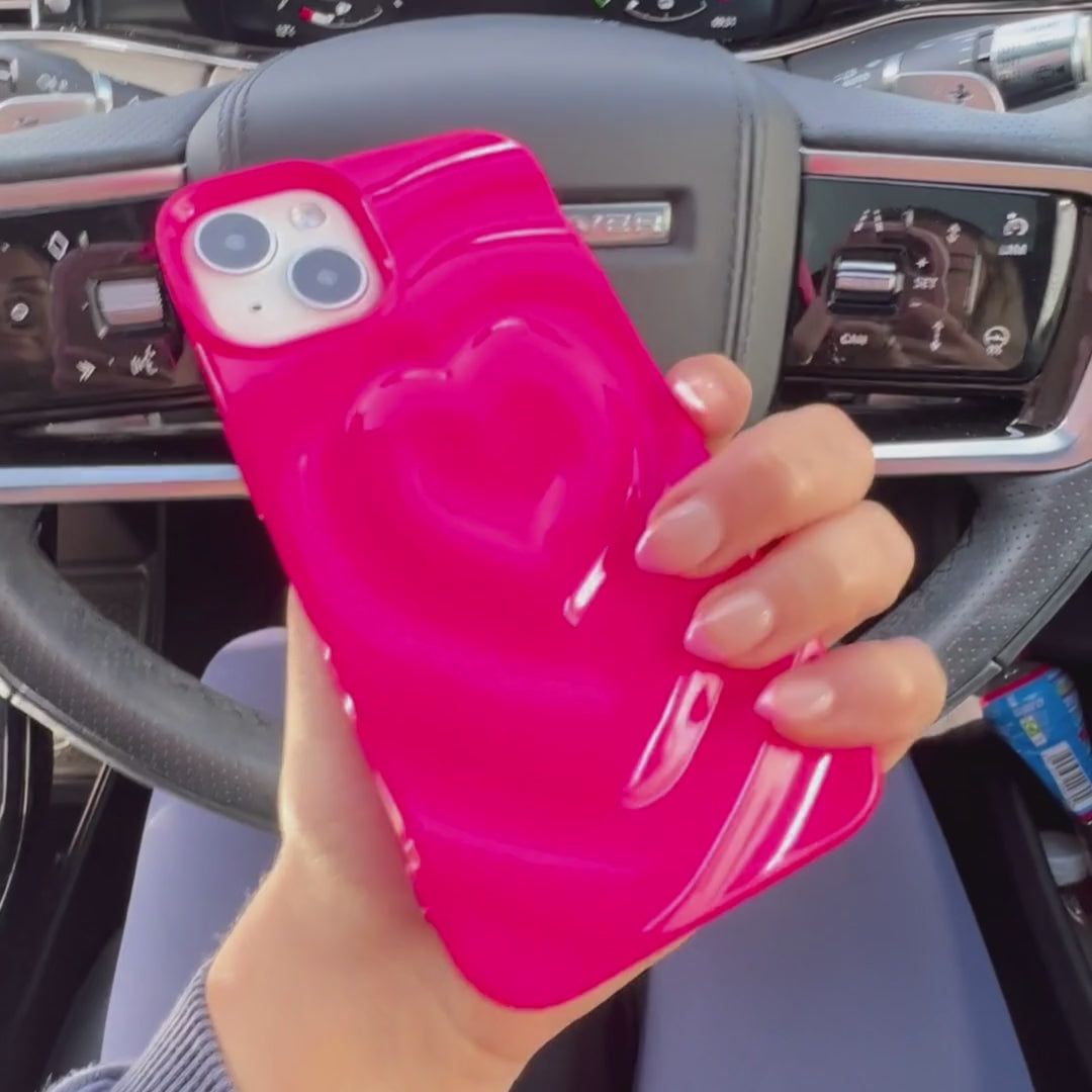 Melting Heart Phone Case - Bright Pink