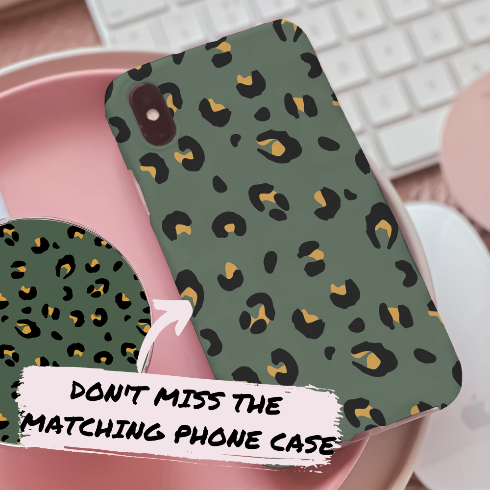 Khaki Leopard Apple iphone matching Strap