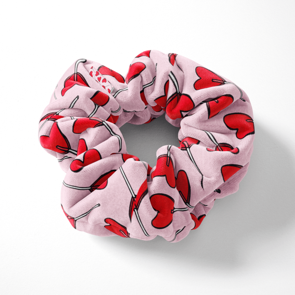 Candy Hearts Scrunchie